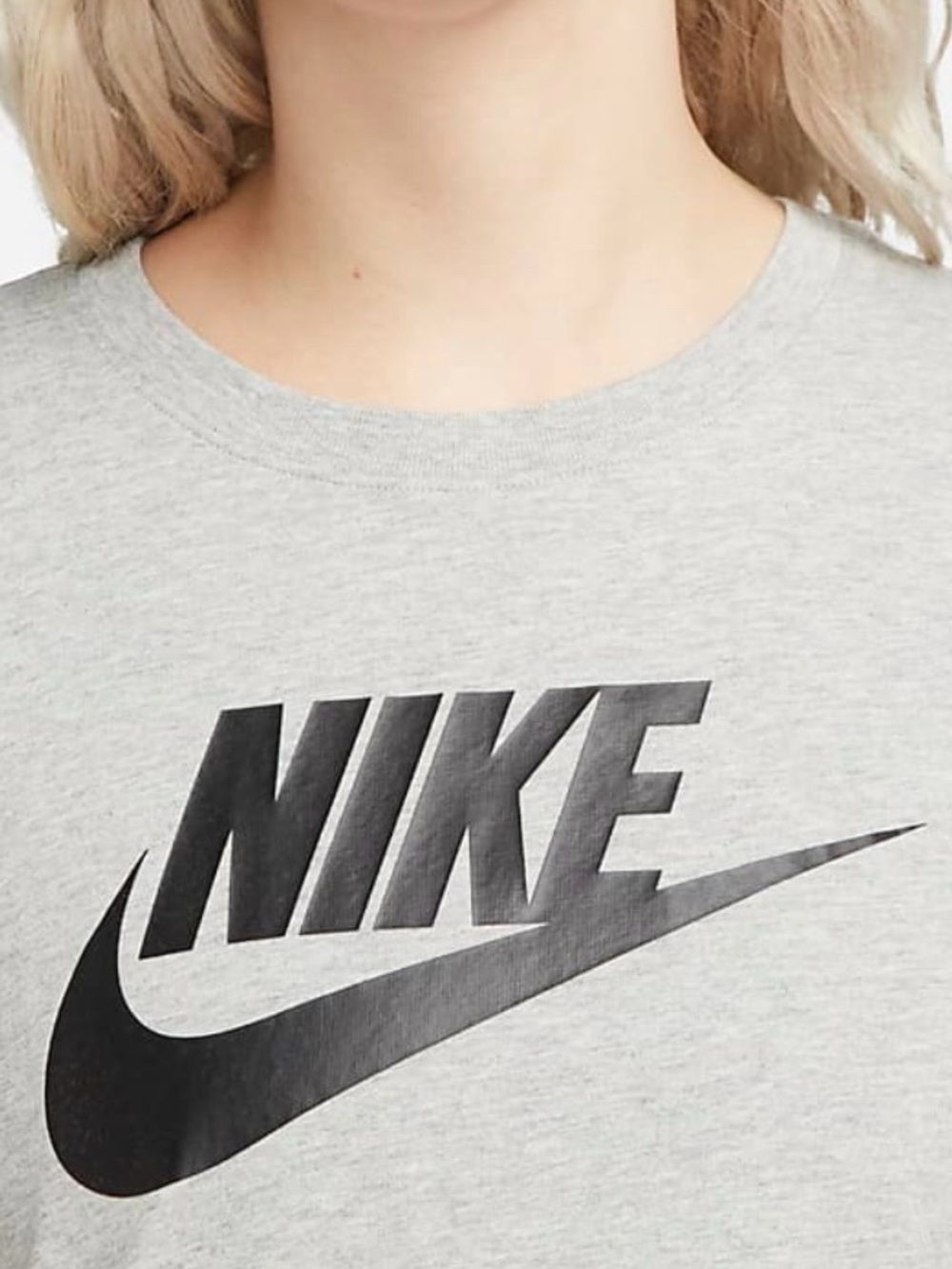 Nike Sportswear Essentials Women's Logo T-Shirt DX7906-063 Size L Grey - Picture 6 of 7
